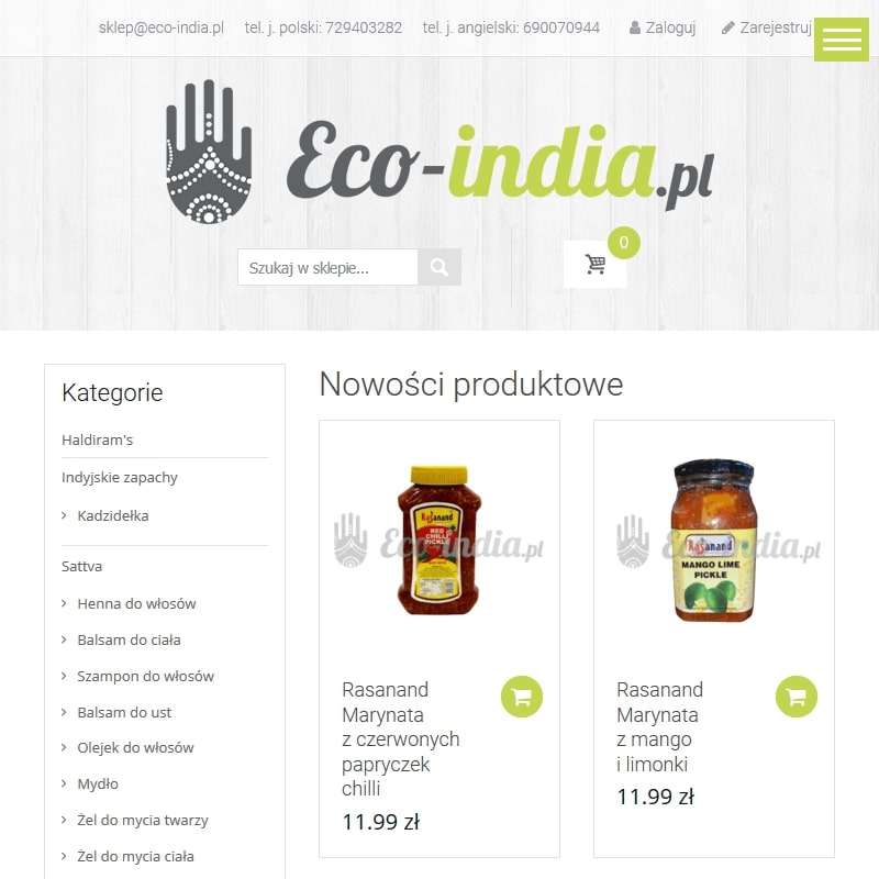 Oryginalna żywność indyjska