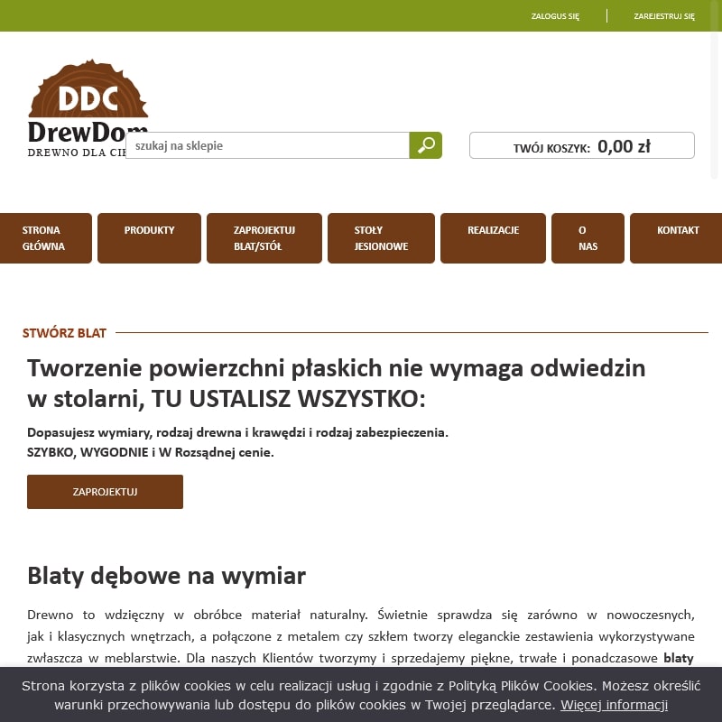 Blaty dębowe na wymiar