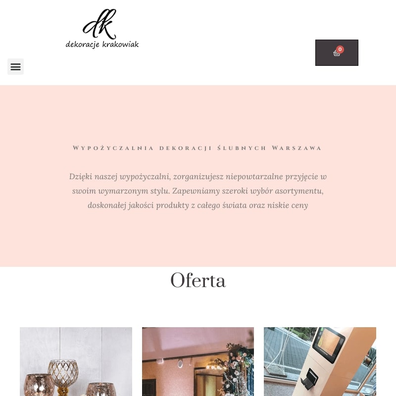 Obrusy, wazony i świeczniki