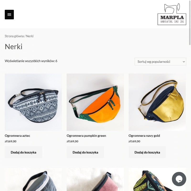 Nerki damskie z łańcuszkiem.