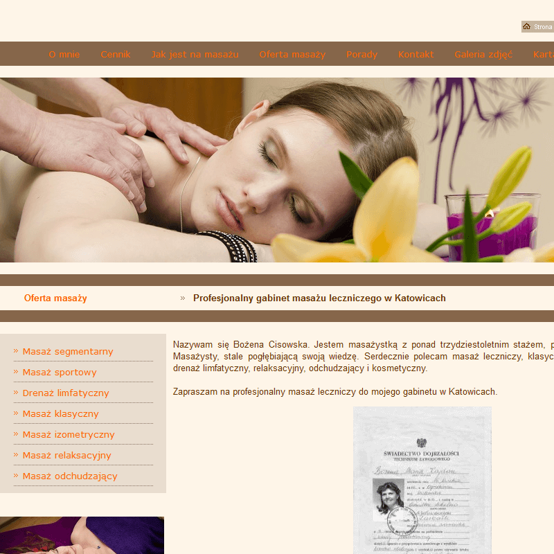 Gabinet masażu leczniczego - Katowice