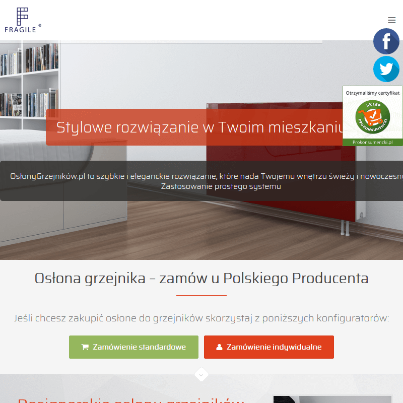 Osłony na grzejniki żeberkowe