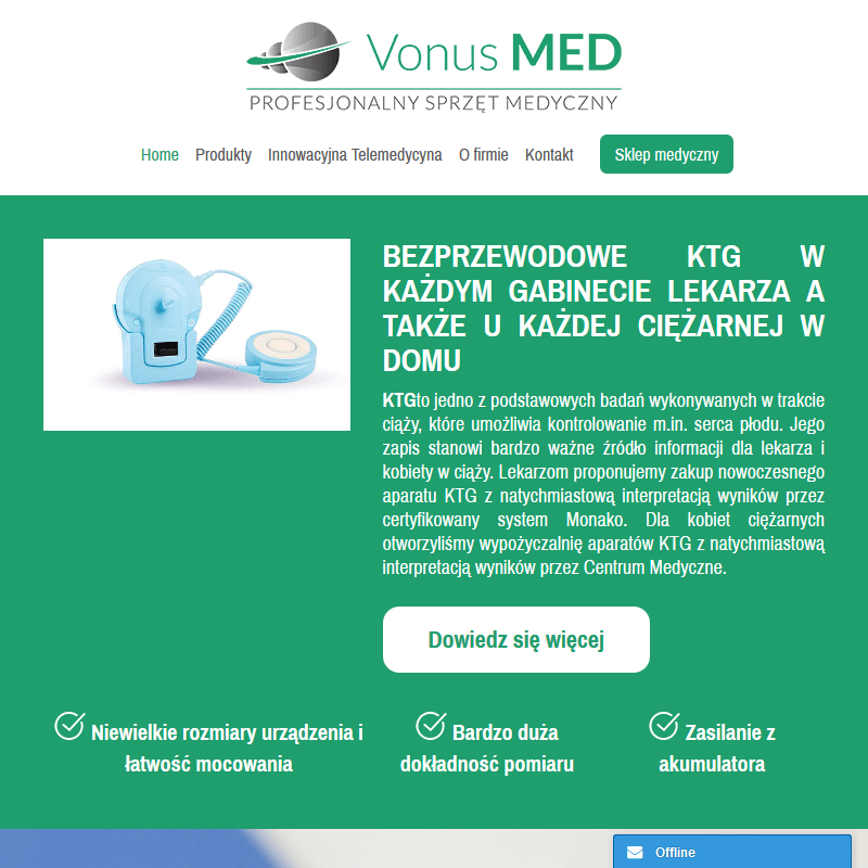 Bezprzewodowy aparat KTG